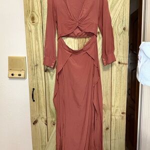 Elegant Rust Women's Dress